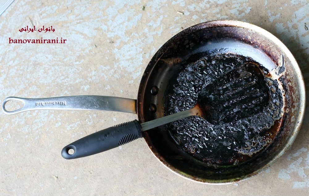 آموزش تمیز کردن ظروف سوخته شده
